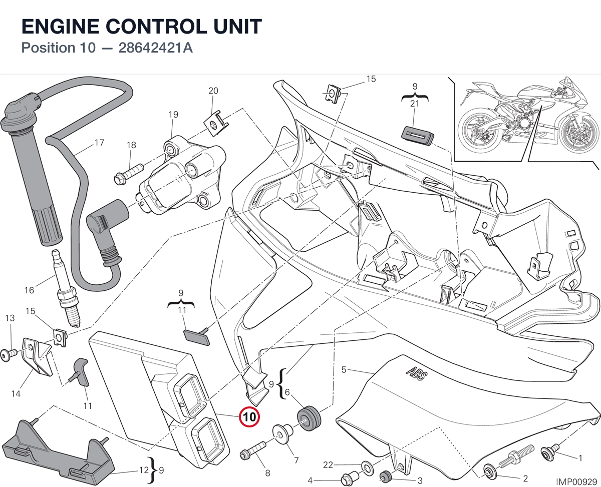ENGINE CONTROL UNIT 28642421A diagram position