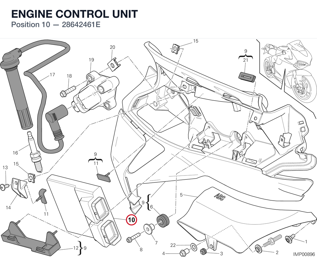 ENGINE CONTROL UNIT 28642461E diagram position