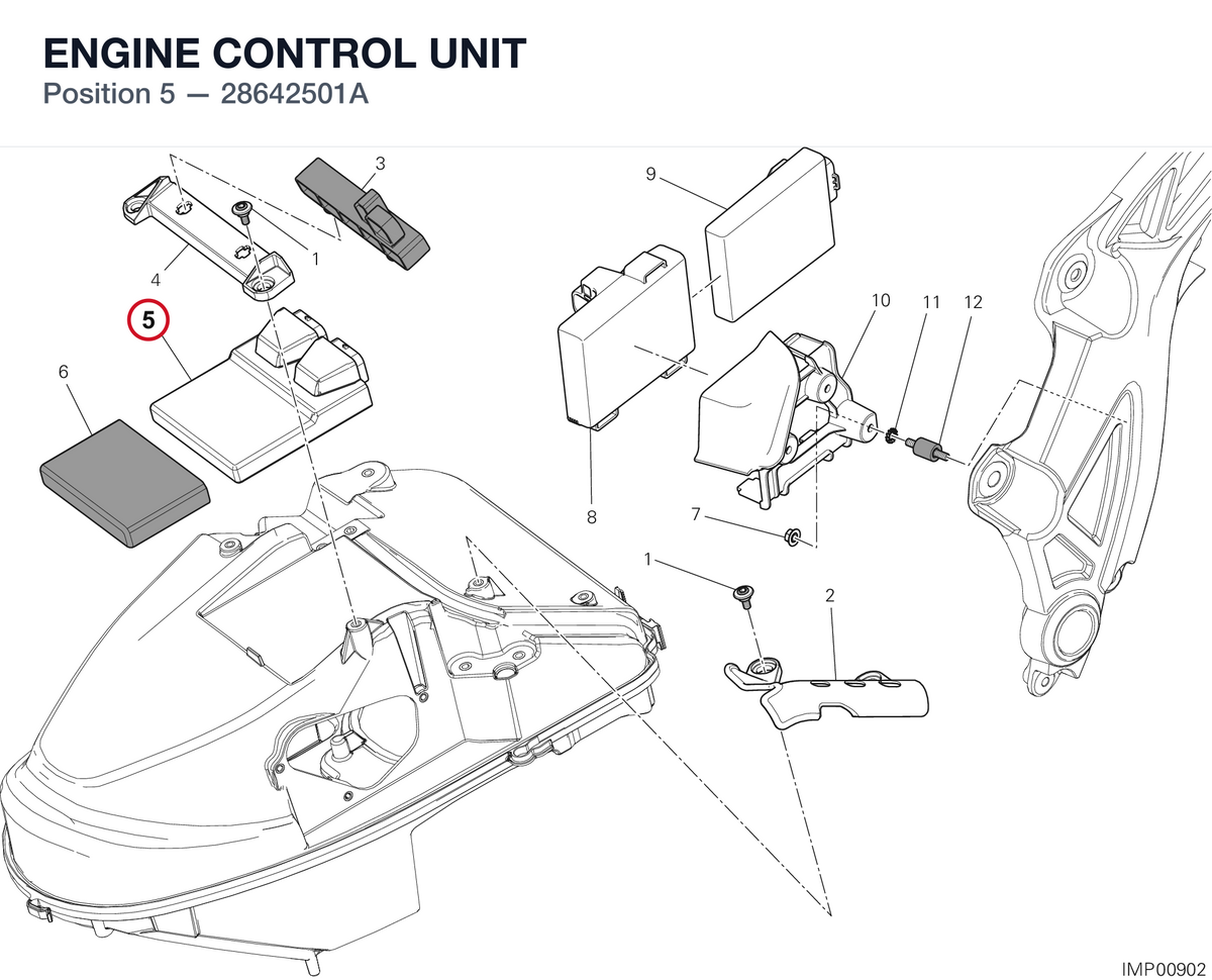 ENGINE CONTROL UNIT 28642501A diagram position