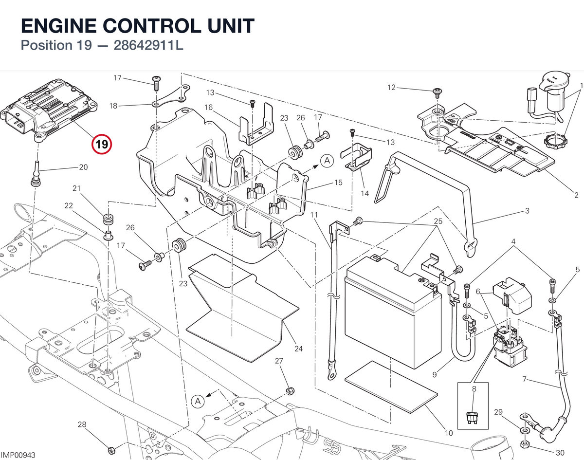ENGINE CONTROL UNIT 28642911L diagram position