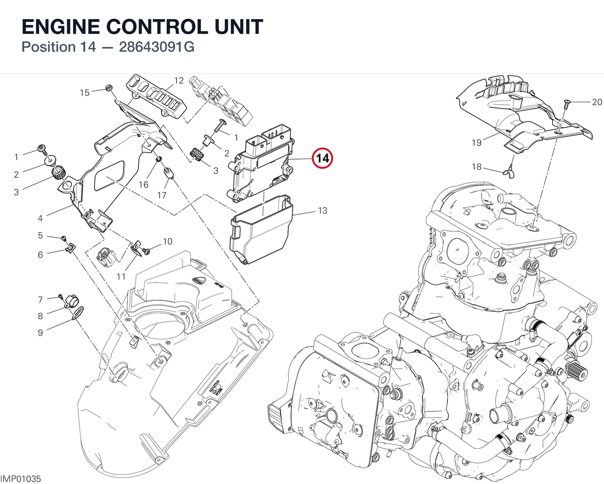 ENGINE CONTROL UNIT 28643091G diagram position