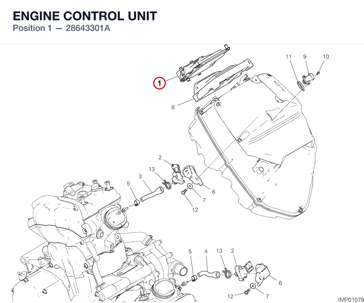 ENGINE CONTROL UNIT 28643301A diagram position