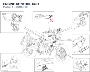 ENGINE CONTROL UNIT 28643411O diagram position