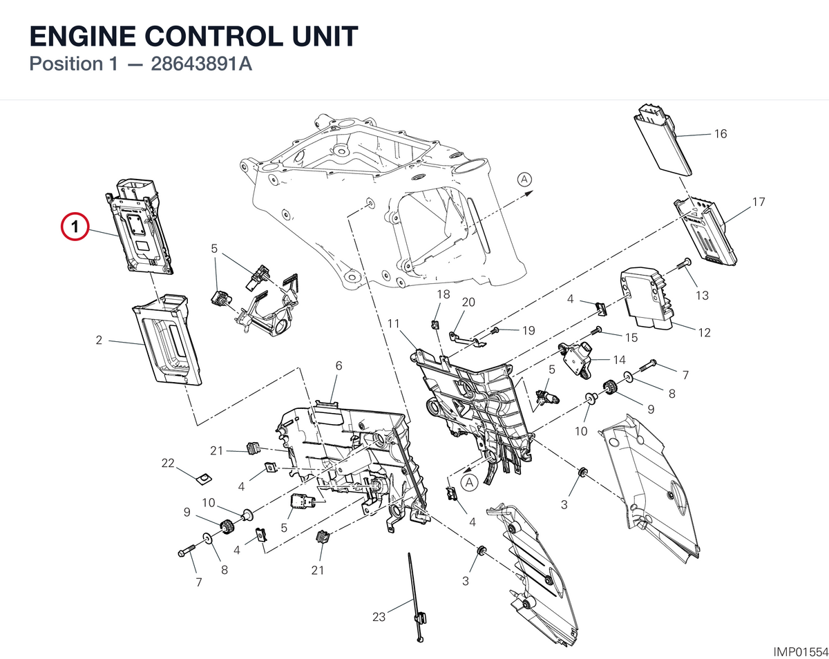 ENGINE CONTROL UNIT 28643891A diagram position