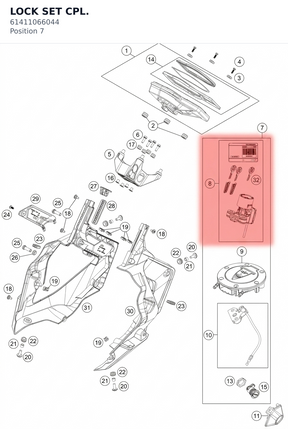 Diagram preview: LOCK SET CPL. (61411066044)