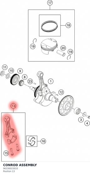 Diagram preview: CONROD ASSEMBLY (96330015033)