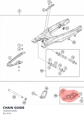 Diagram preview: CHAIN GUIDE (79004070000)