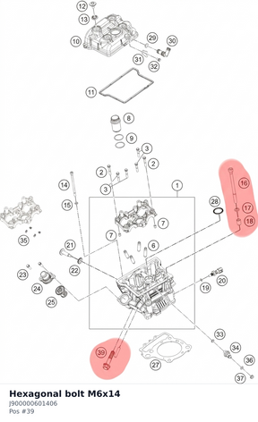 Diagram preview: Hexagonal bolt M6x14 (J900000601406)