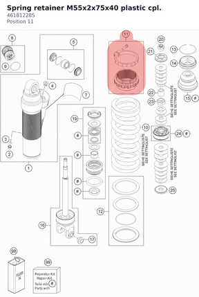 Diagram preview: Spring retainer M55x2x75x40 plastic cpl. (46181228S)