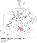 Diagram preview: BEARING SLEEVE 17X22X38,7   03 (C90704032000)