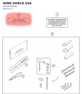 Diagram preview: WIND SHIELD USA (60408108000)