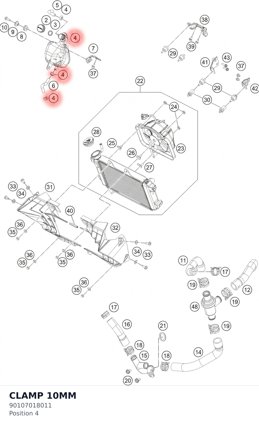 Diagram preview: CLAMP 10MM (90107018011)