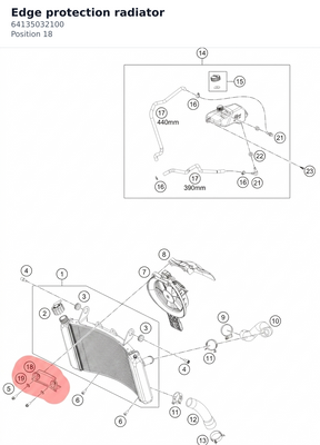 Diagram preview: Edge protection radiator (64135032100)