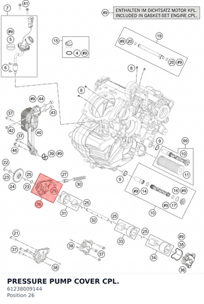 Diagram preview: PRESSURE PUMP COVER CPL. (61238009144)
