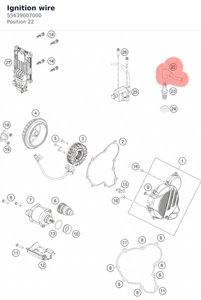 Diagram preview: Ignition wire (55639007000)
