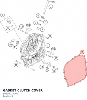 Diagram preview: GASKET CLUTCH COVER (90230027000)