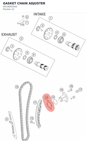 Diagram preview: GASKET CHAIN ADJUSTER (90136003003)
