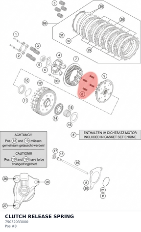 Diagram preview: CLUTCH RELEASE SPRING (75032033000)