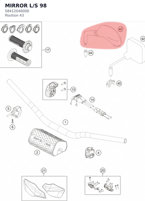 Diagram preview: MIRROR L/S 98 (58412040000)