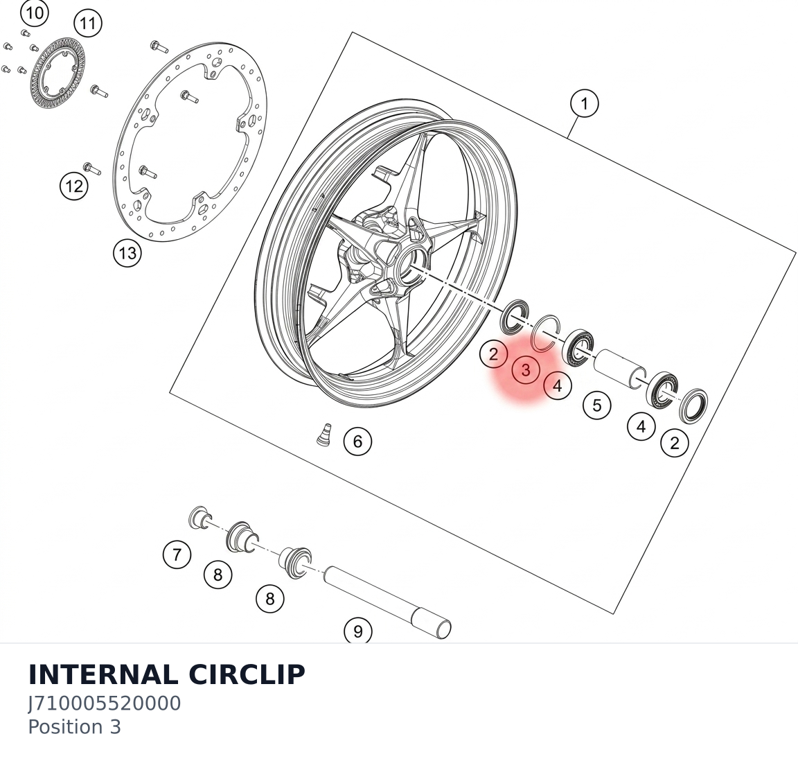 Diagram preview: INTERNAL CIRCLIP (J710005520000)
