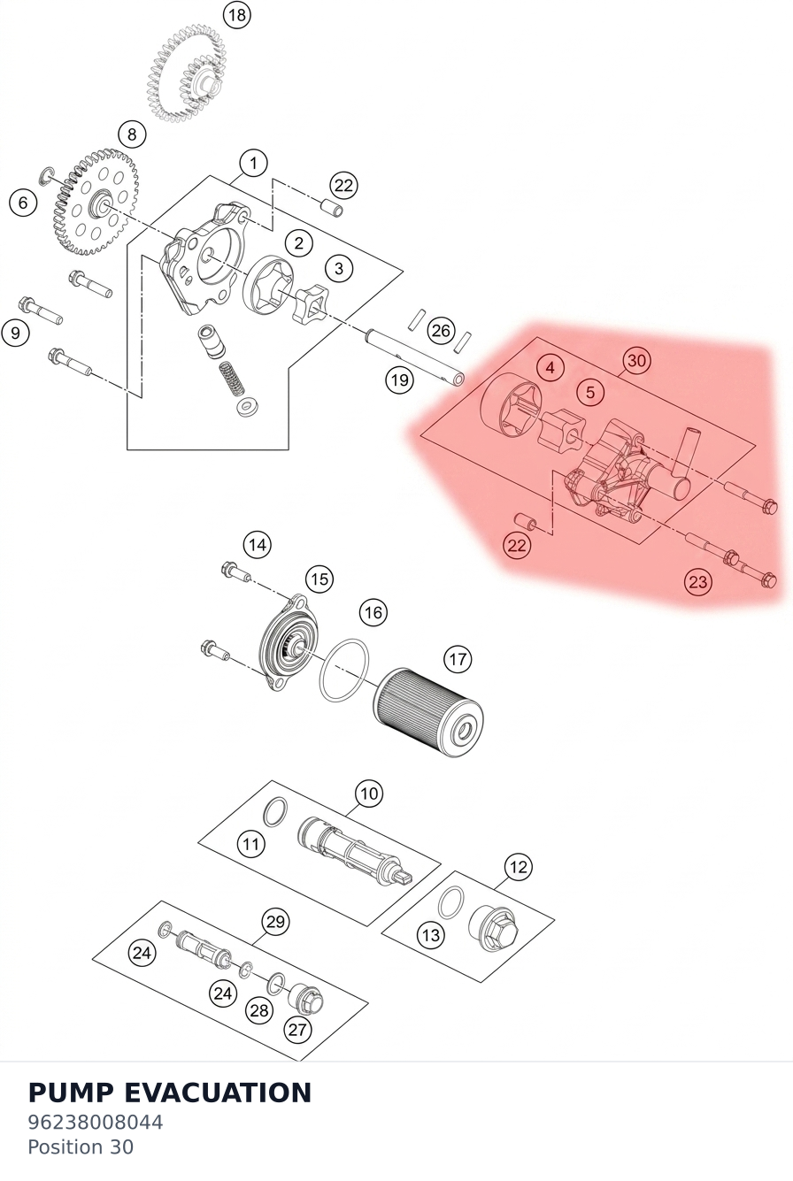 Diagram preview: PUMP EVACUATION (96238008044)