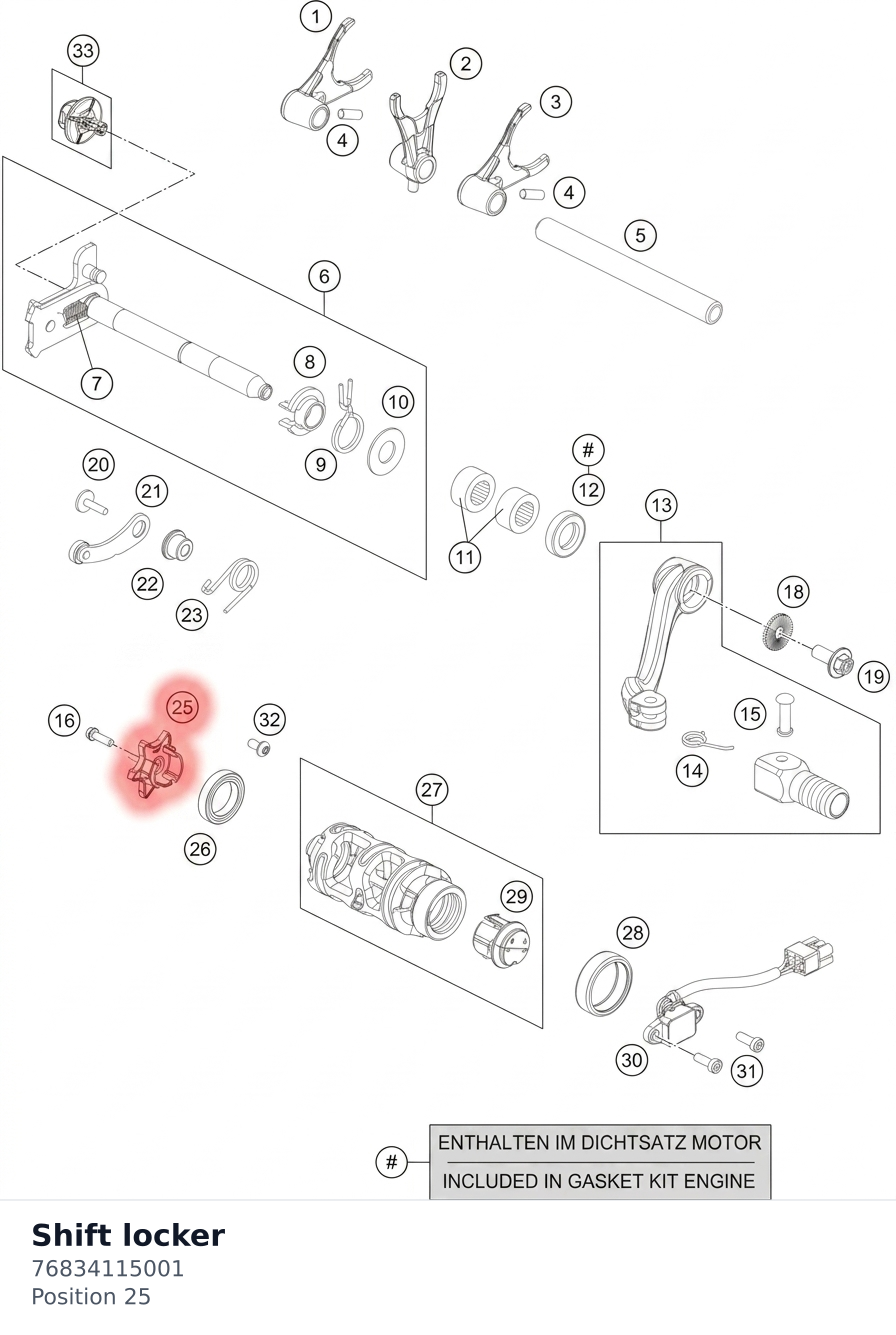 Diagram preview: Shift locker (76834115001)