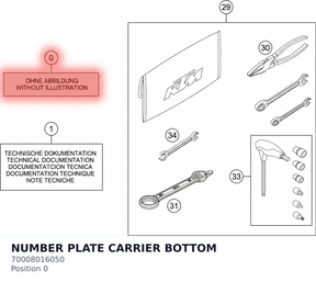 Diagram preview: NUMBER PLATE CARRIER BOTTOM (70008016050)