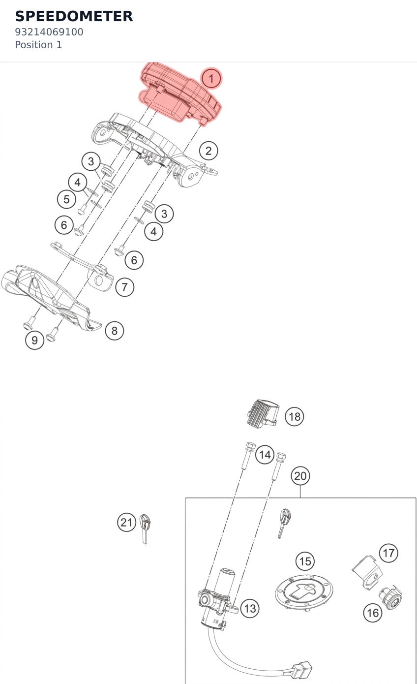 Diagram preview: SPEEDOMETER (93214069100)