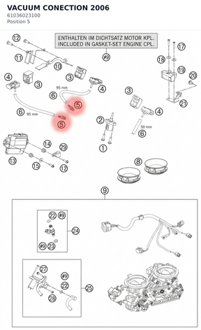 Diagram preview: VACUUM CONECTION          2006 (61036023100)