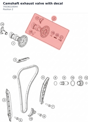 Diagram preview: Camshaft exhaust valve with decal (79336110044)