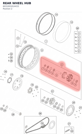 Diagram preview: REAR WHEEL HUB (6031001014433)