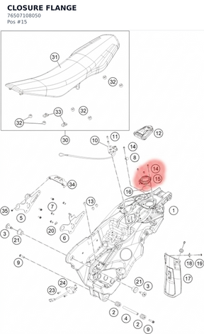 Diagram preview: CLOSURE FLANGE (76507108050)