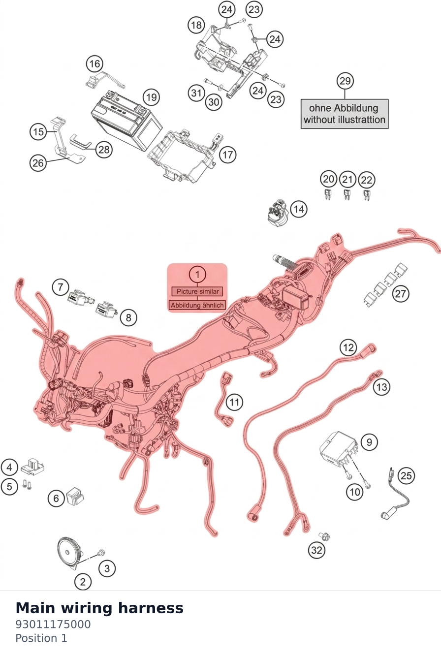 Diagram preview: Main wiring harness (93011175000)