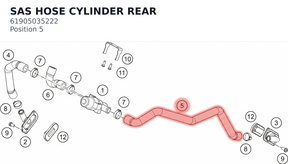 Diagram preview: SAS HOSE CYLINDER REAR (61905035222)