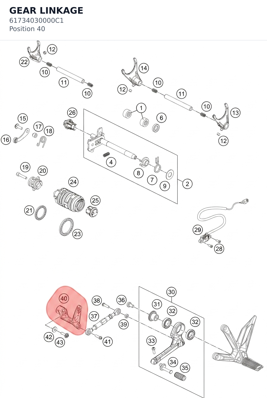 Diagram preview: GEAR LINKAGE (61734030000C1)