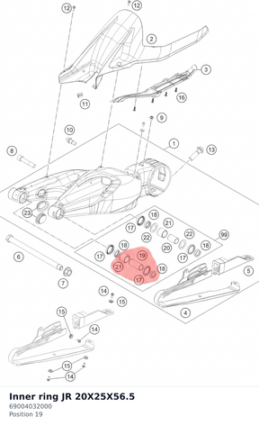 Diagram preview: Inner ring JR 20X25X56.5 (69004032000)
