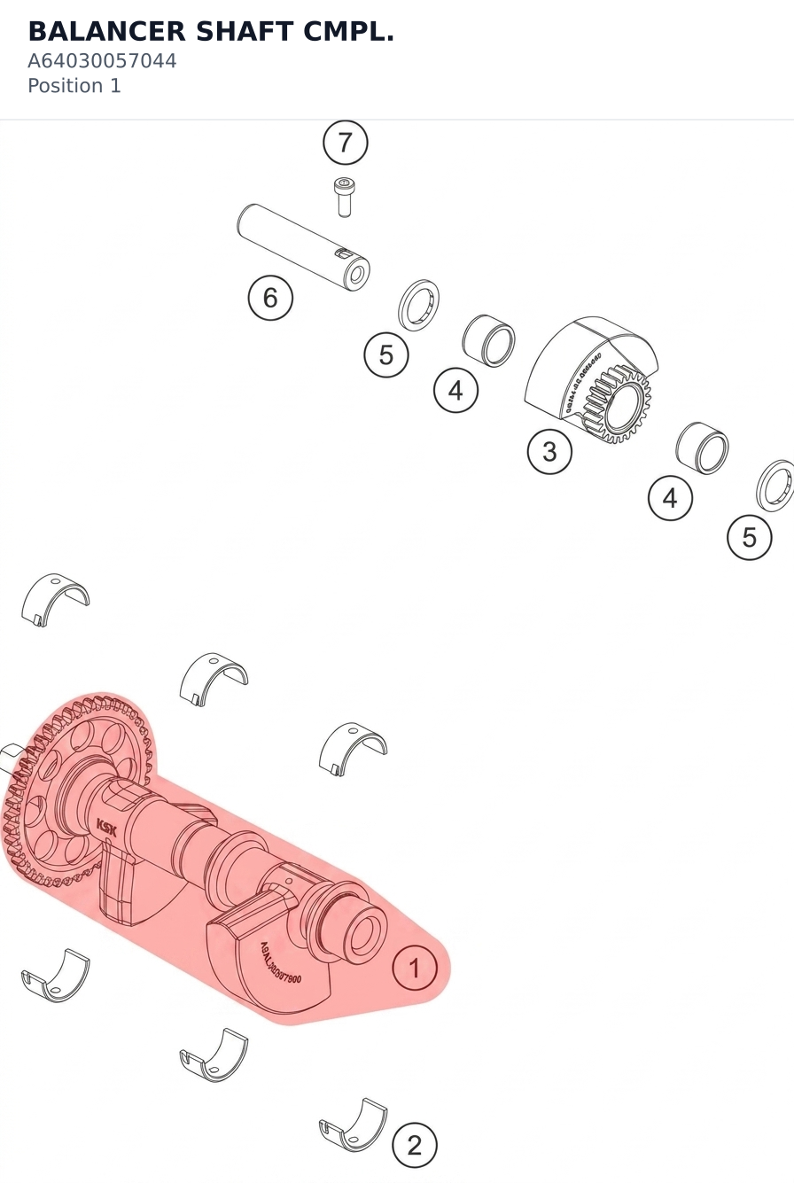 Diagram preview: BALANCER SHAFT CMPL. (A64030057044)
