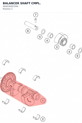 Diagram preview: BALANCER SHAFT CMPL. (A64030057044)