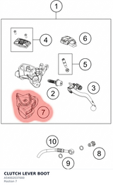Diagram preview: CLUTCH LEVER BOOT (A54002037000)