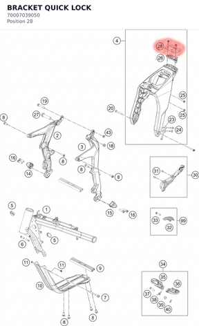 Diagram preview: BRACKET QUICK LOCK (70007039050)