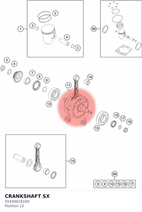 Diagram preview: CRANKSHAFT SX (55430018100)