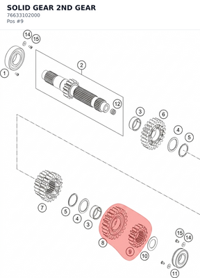 Diagram preview: SOLID GEAR 2ND GEAR (76633102000)
