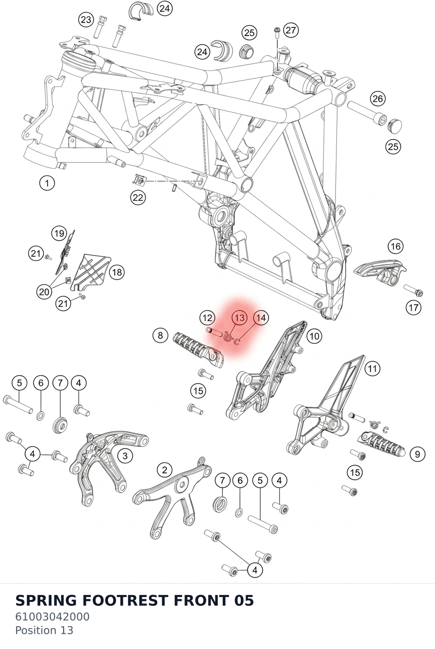 Diagram preview: SPRING FOOTREST FRONT 05 (61003042000)