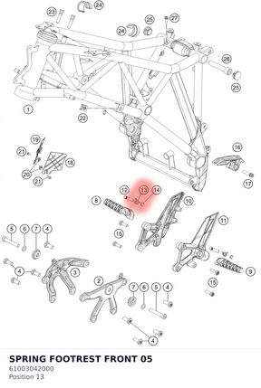 Diagram preview: SPRING FOOTREST FRONT 05 (61003042000)