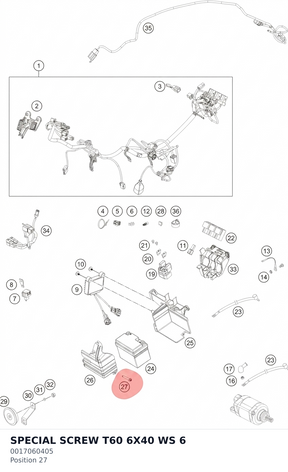 Diagram preview: SPECIAL SCREW T60  6X40   WS 6 (0017060405)