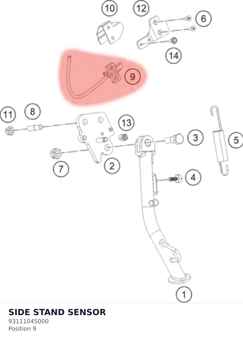 Diagram preview: SIDE STAND SENSOR (93111045000)