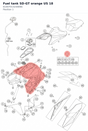 Diagram preview: Fuel tank SD-GT orange US 18 (61407013244EBA)