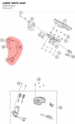 Diagram preview: cable latch seat (94507050190)
