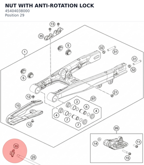 Diagram preview: NUT WITH ANTI-ROTATION LOCK (45404038000)