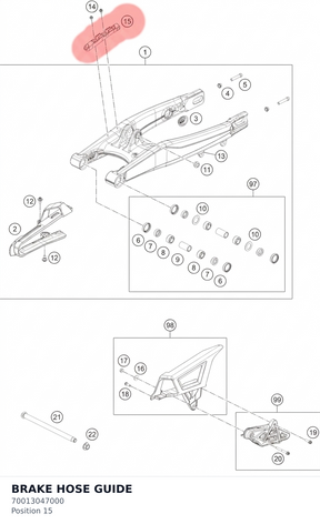 Diagram preview: BRAKE HOSE GUIDE (70013047000)